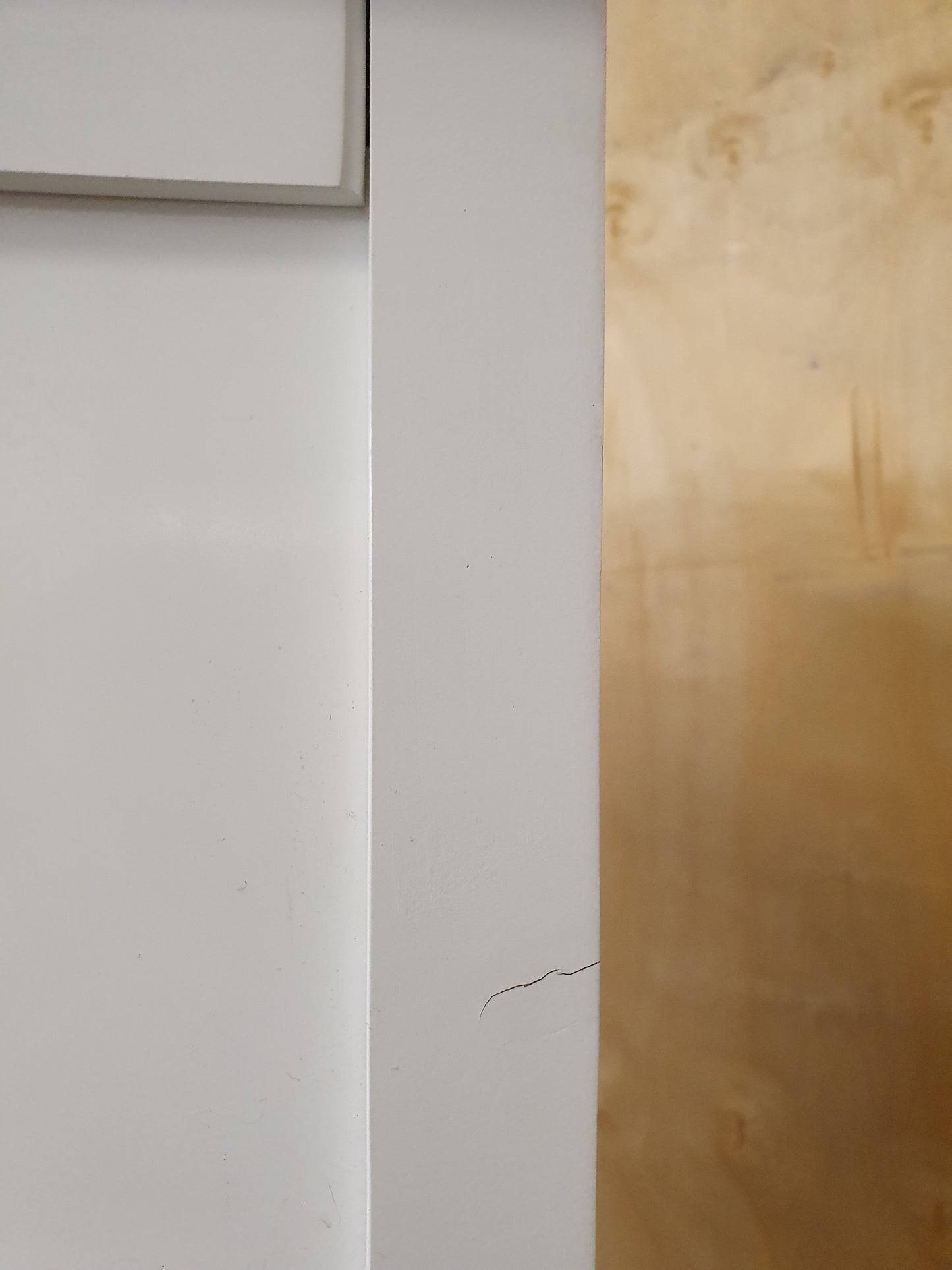 Tall White Wood Cabinet with 2 Doors and 1 Central Drawer - 270925-01