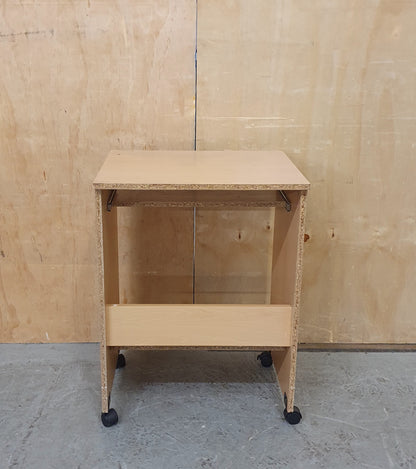 Small Wood Desk with Pull Out Shelf and Lower Shelf - EL104647
