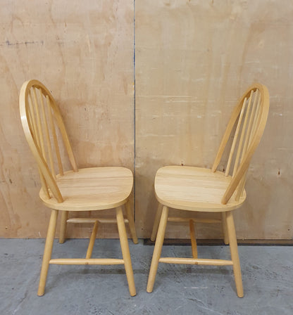 2 Matching Pine Spindle Back Dining Chairs - 104416 / 104417