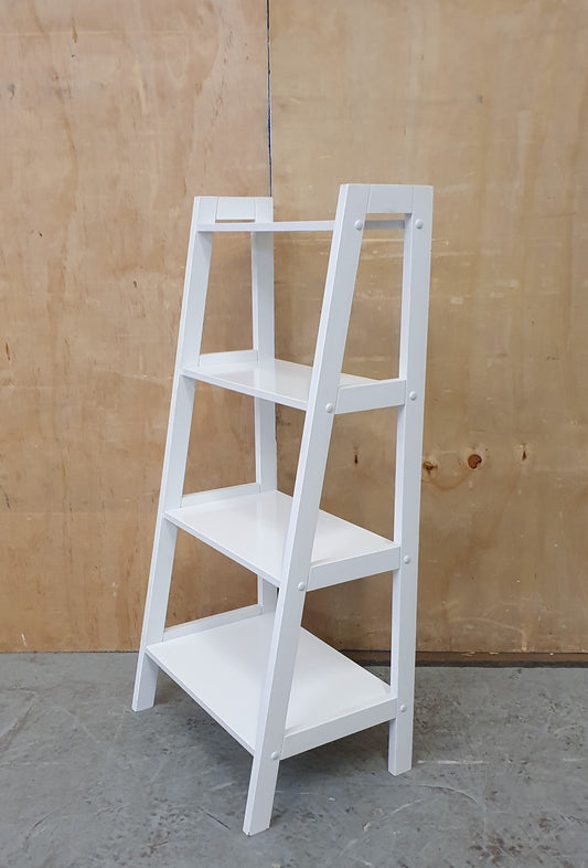 Small Modern White Wood Ladder Shelving Unit - 104206