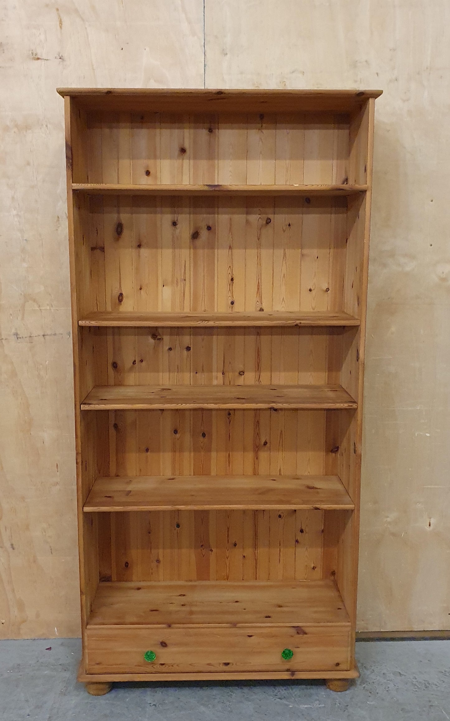 Tall Pine Bookcase with Bottom Drawer - 104848