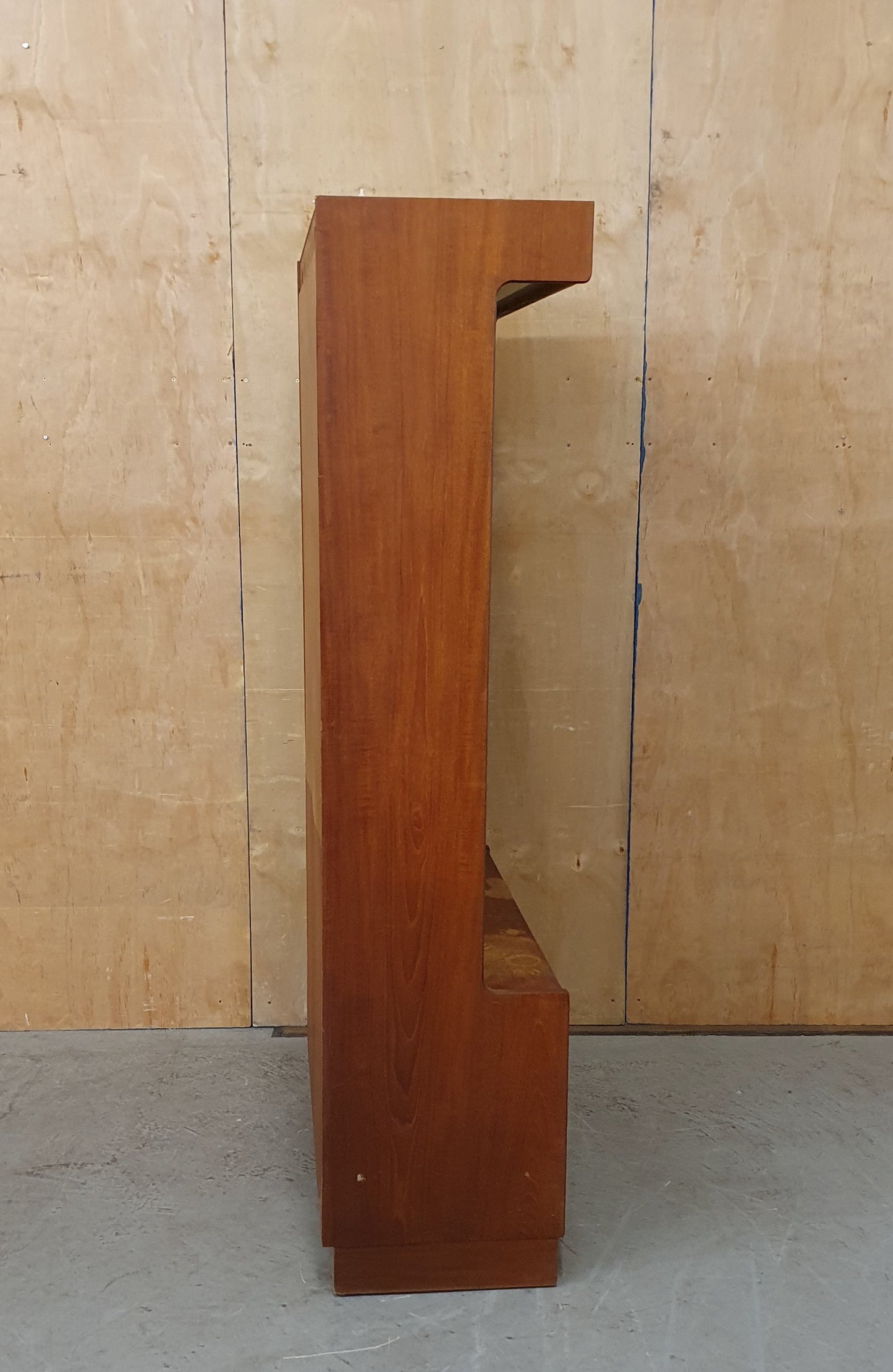 Vintage Sliding Glass Door Display Cabinet with Pull Out Middle Door and Bottom Cupboard - EL104538