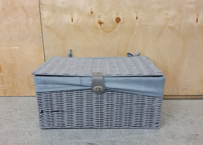 Grey Plastic Wicker Picnic Basket - EL103138