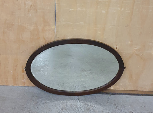 Vintage Oval Mahogany Hanging Mirror -104832
