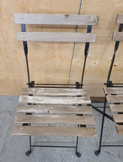 3 Matching Foldable Wood Garden Chairs - EL104465 / EL104466 / EL104467