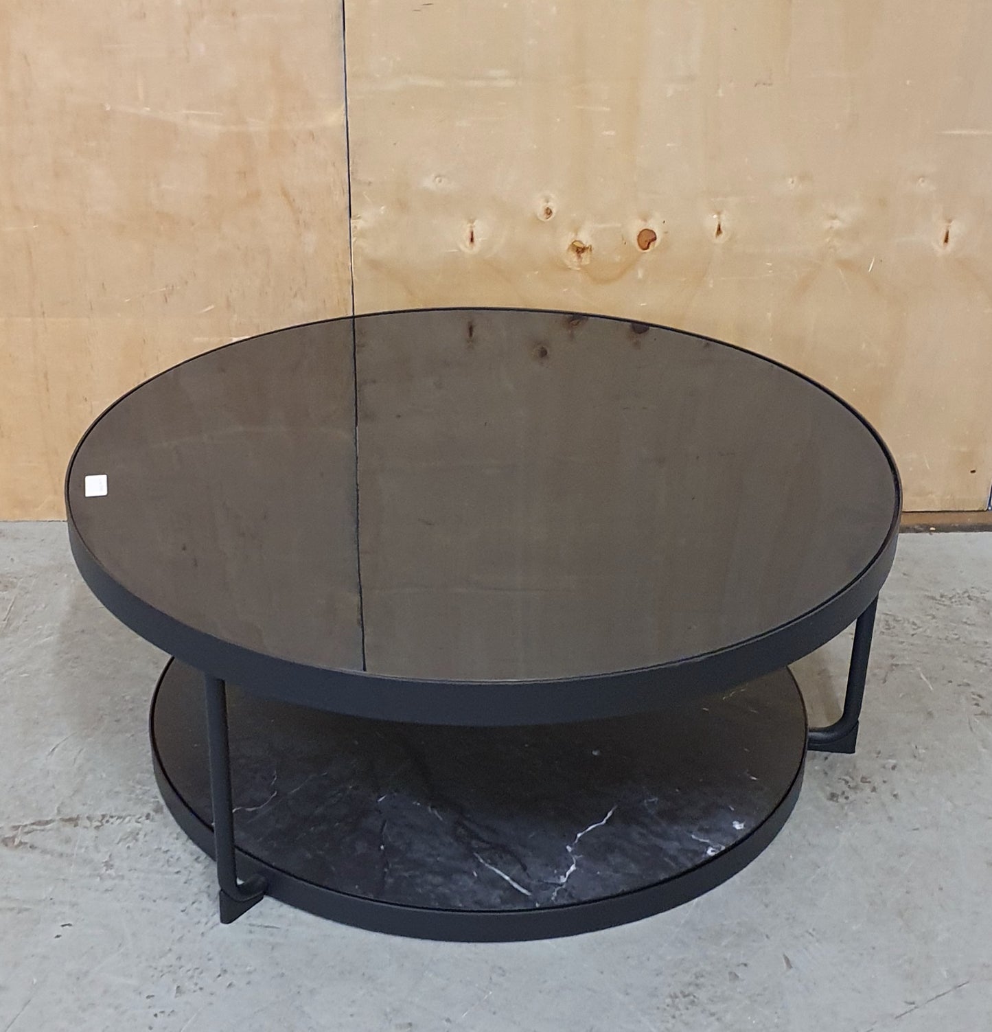 IKEA FROTORP Large Round 2 Tier Glass and Faux Marble Coffee Table - 104790