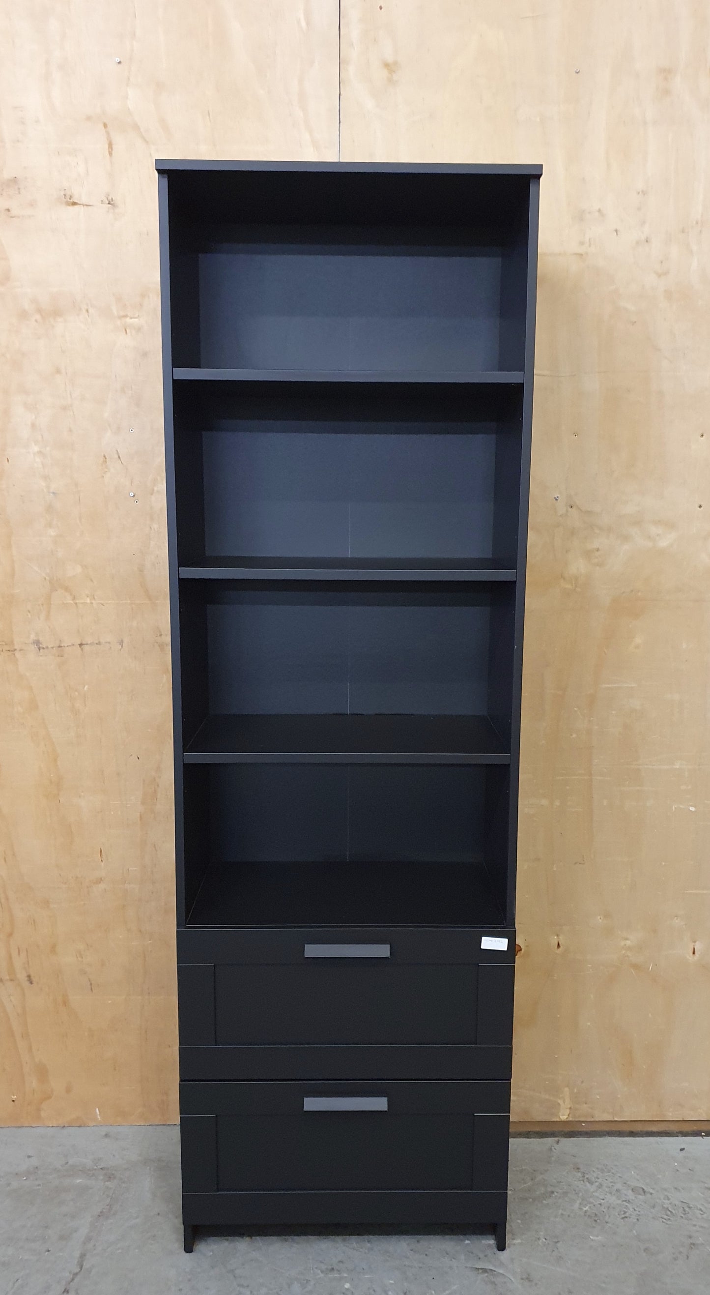 IKEA BRIMNES Tall Black Bookcase with 2 Bottom Drawers - 104792