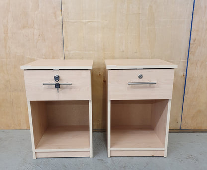 2 Matching Lockable Wooden Bedside Cabinets - 102248 / 102249