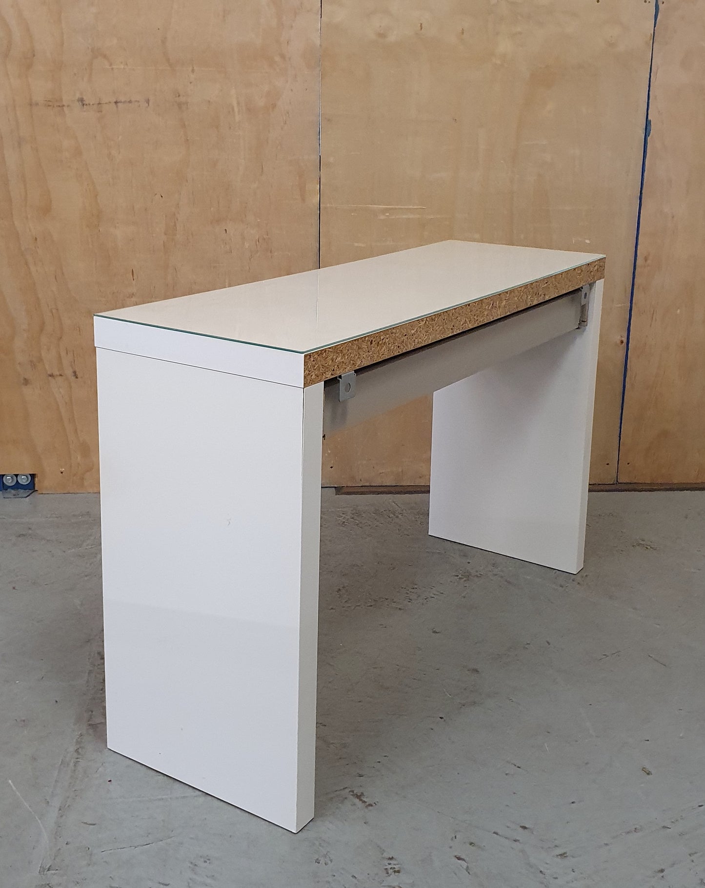 IKEA MALM White Wood Large Dressing Table with 1 Drawer and Removable Glass Top Surface - 104039