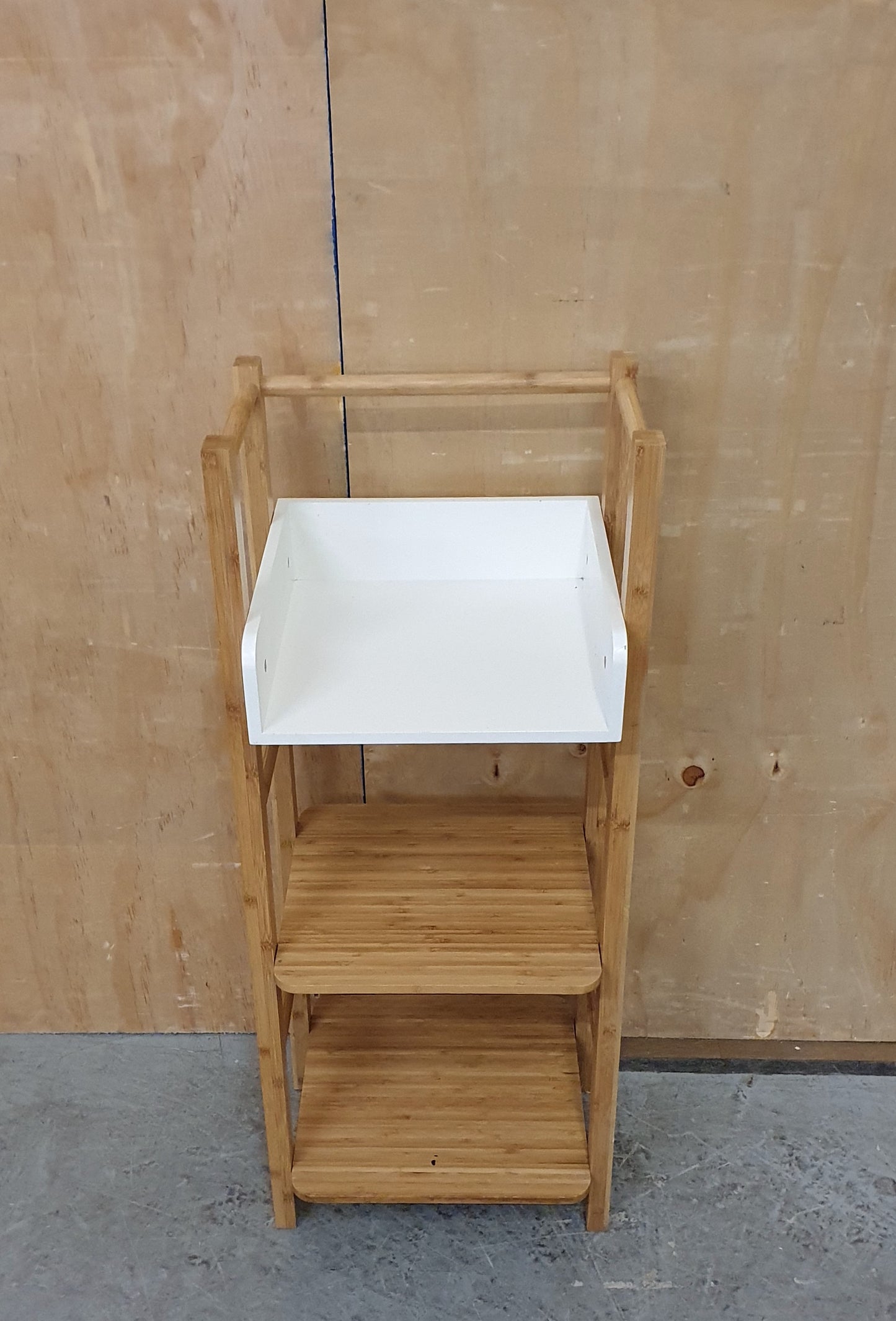 Small Bamboo Shelving Unit with White Top Section - 120925-01