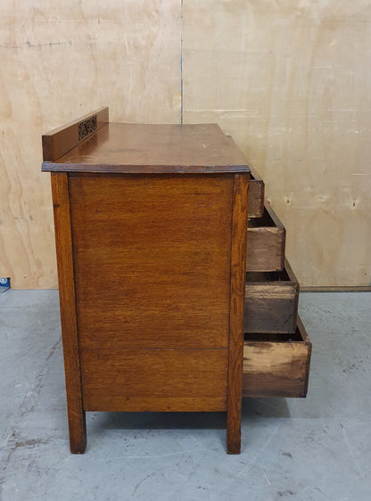 Vintage 4 Drawer Chest of Drawers with Engraved Top Panel - 104810