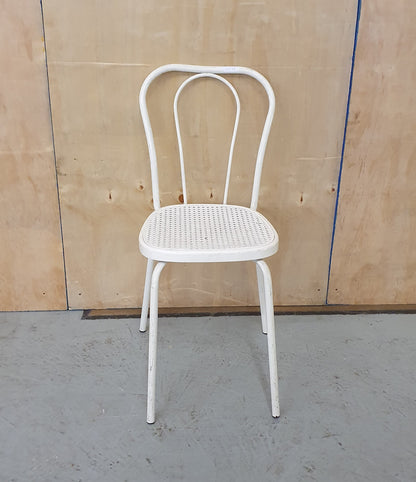 Single White Metal and Plastic Ratan Chair - 101178