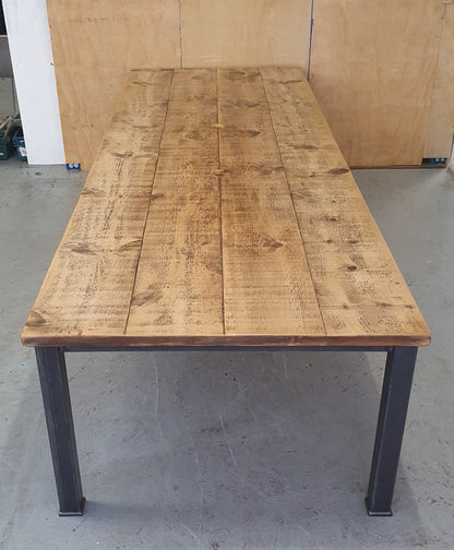 Extra Large Wood Top Conference Table with Metal Frame and Cable Holes - 104288