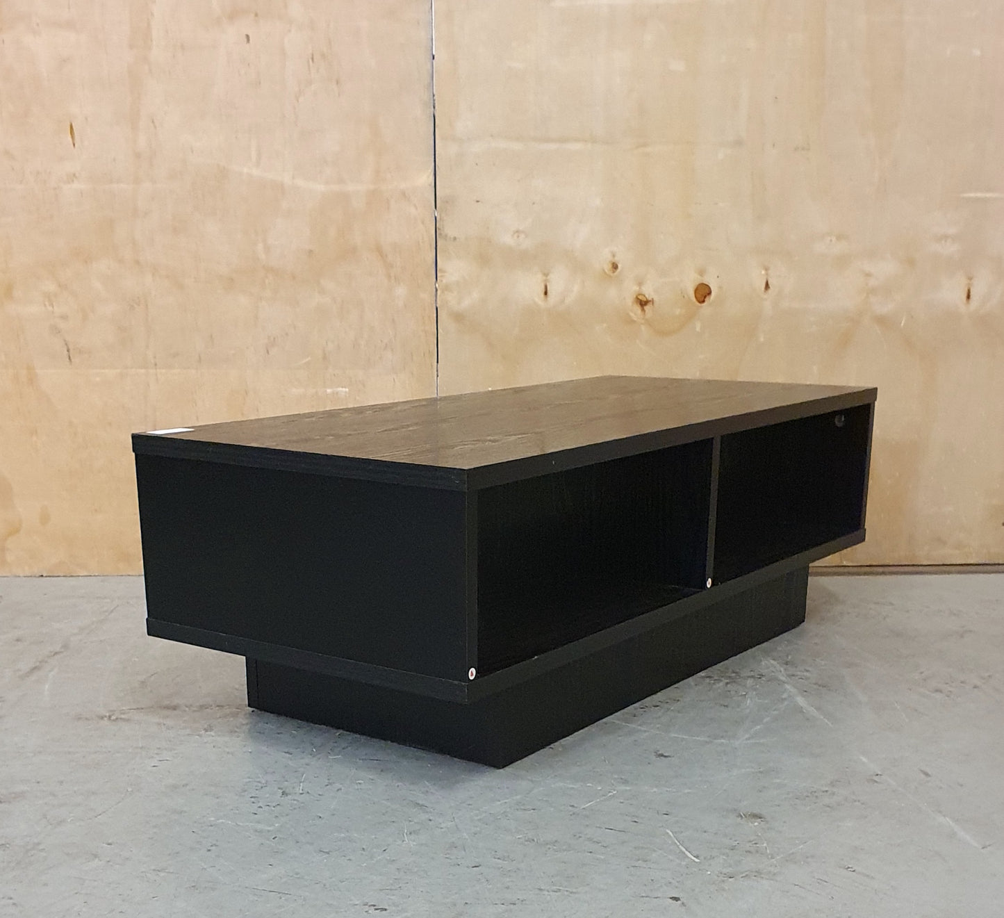Black Gloss Low Wood Coffee Table with Hollow Middle - EL103953