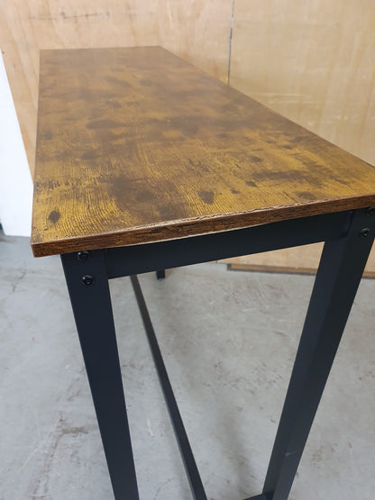 Long Wood Top Bar Table with Black Metal Frame - 104893