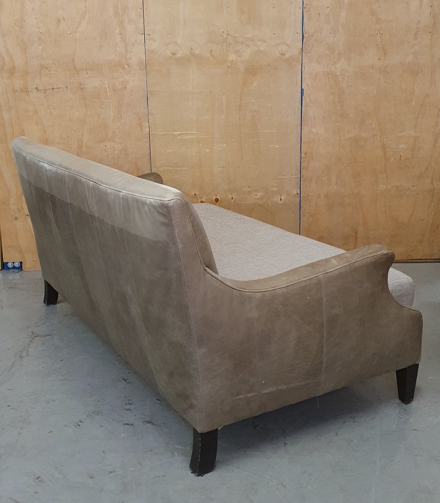 Grey Leather 2 Seater Modern Sofa with Removable Cushioned Seat  - 103933