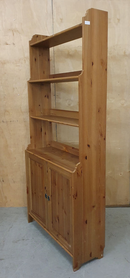 Tall Wooden Shelving Unit with 2 Bottom Doors - 103386