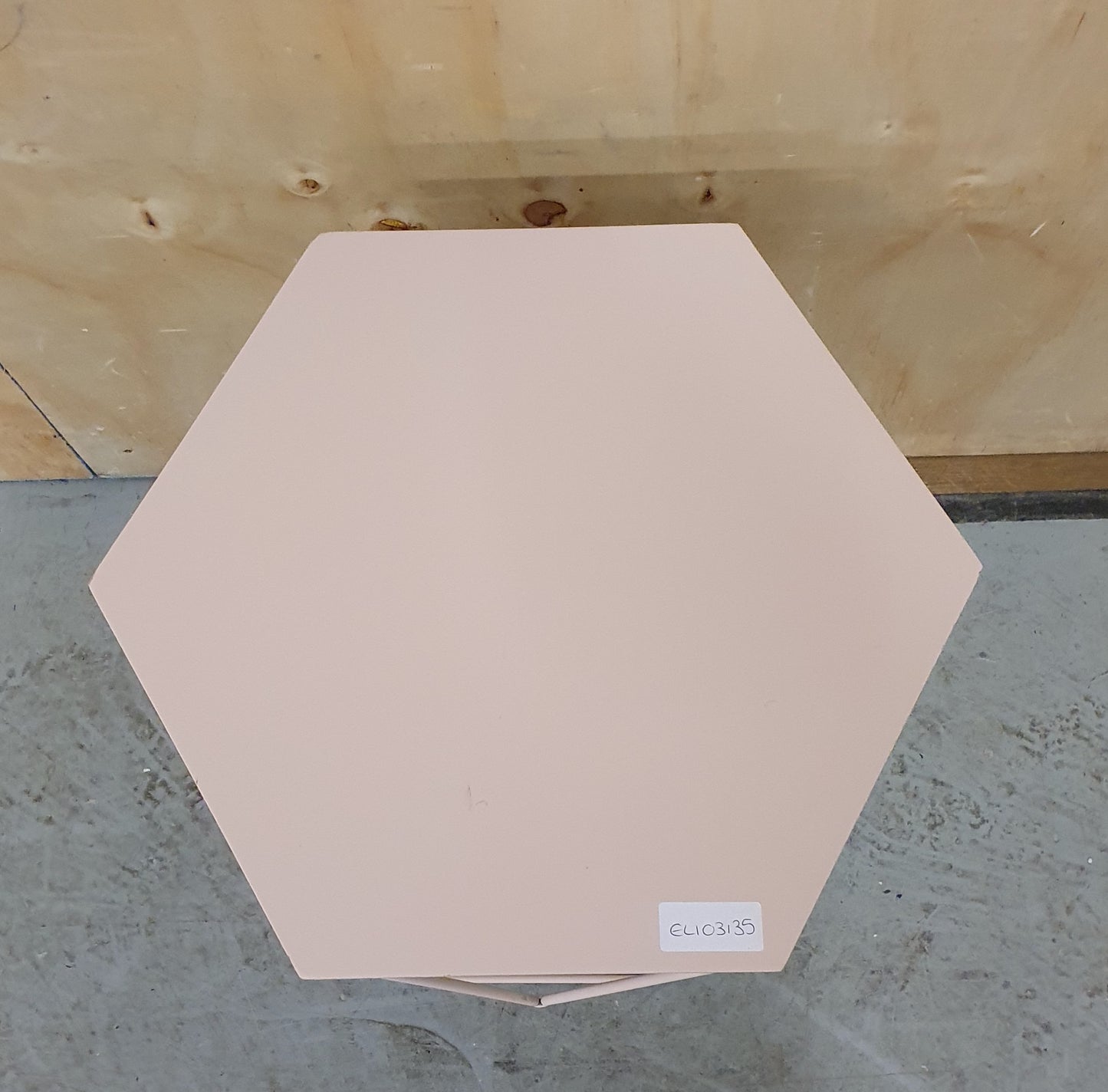 Pastel Pink Metal Hexagon Top Small Coffee Table - EL103135