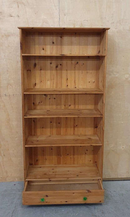 Tall Pine Bookcase with Bottom Drawer - 104848
