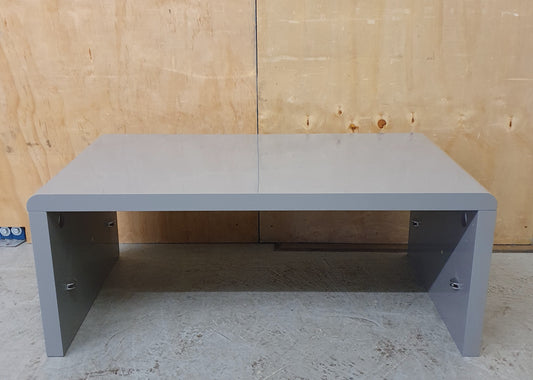 Large Curved Grey High Gloss Modern Coffee Table - 104046