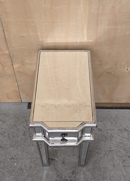 Single Mirrored Bedside Cabinet with Drawer - EL104754