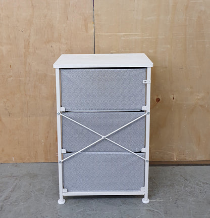 Small 3 Drawer Canvas Chest of Drawers - 104273