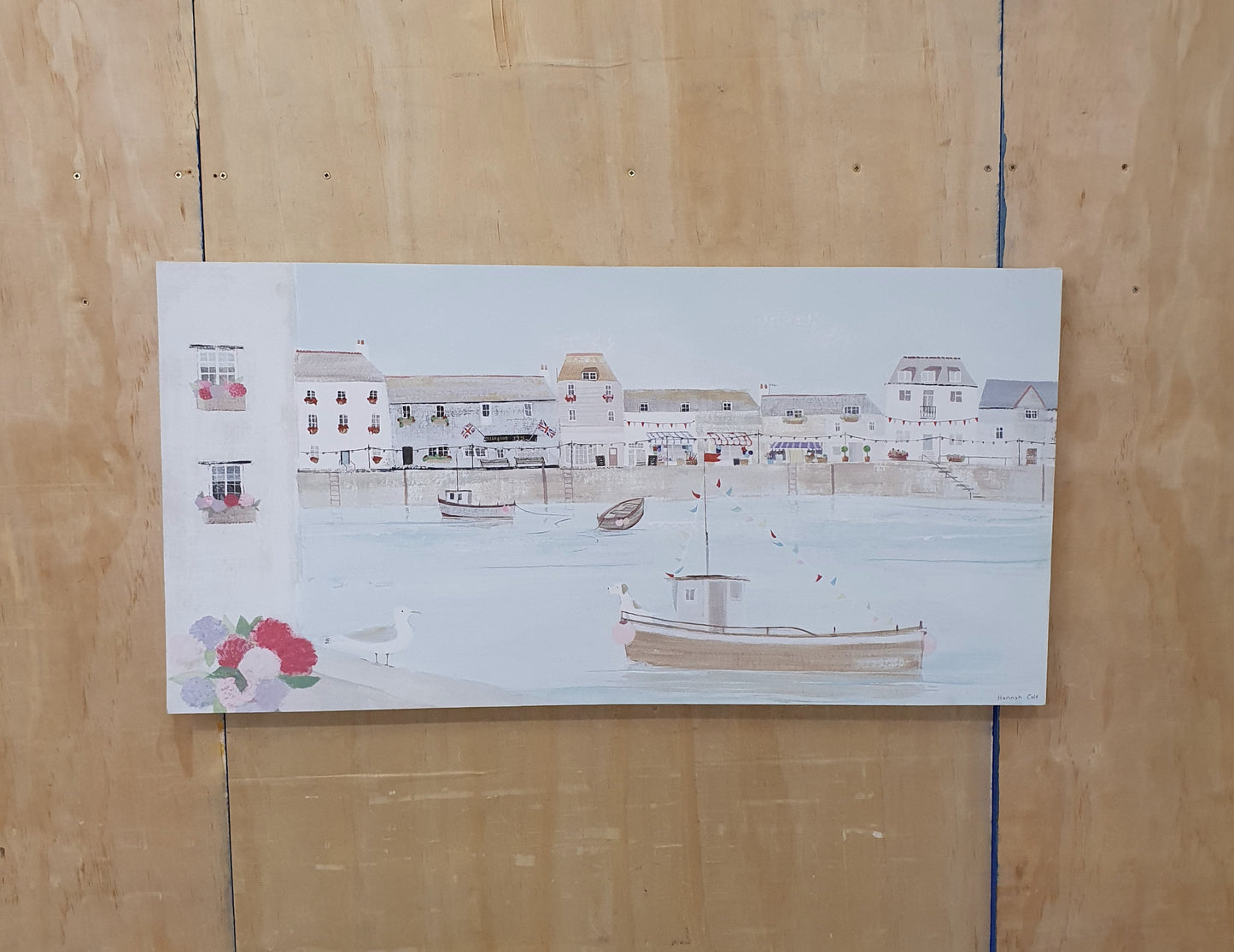 HANNAH COLE Large Seaside Print Art Canvas - EL103865