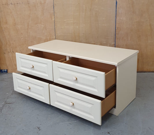Large Cream 4 Drawer Wood Chest of Drawers - EL104584