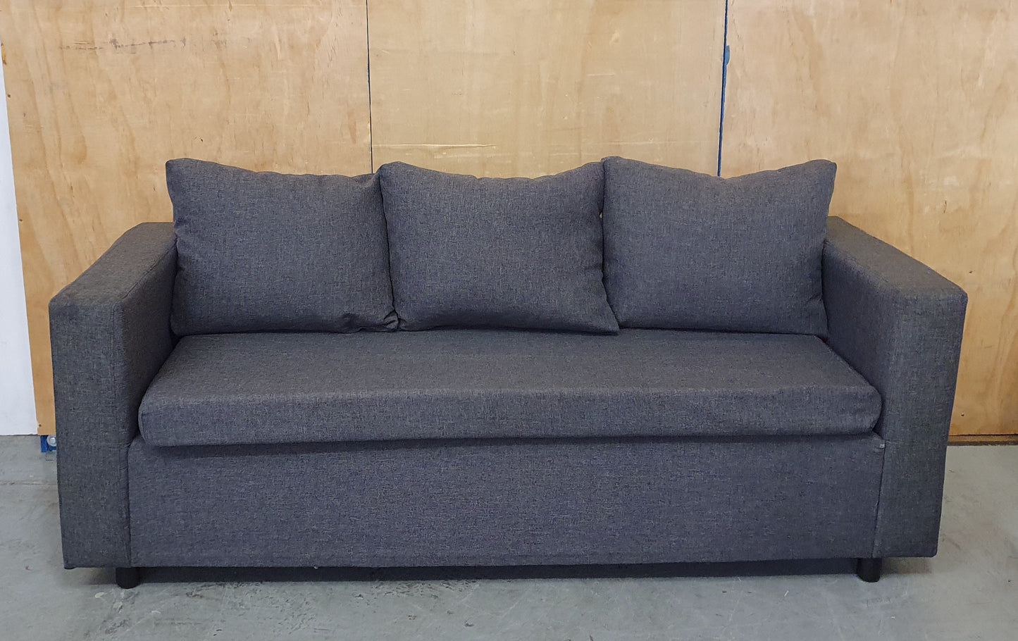 Grey 2 Seater Sofa with 3 Removable Back Cushions - 104856