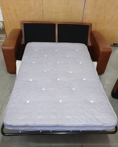 NEXT Brown Soft Leather 2 Seater Sofa Bed - 103909