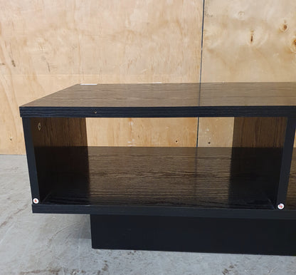 Black Gloss Low Wood Coffee Table with Hollow Middle - EL103953