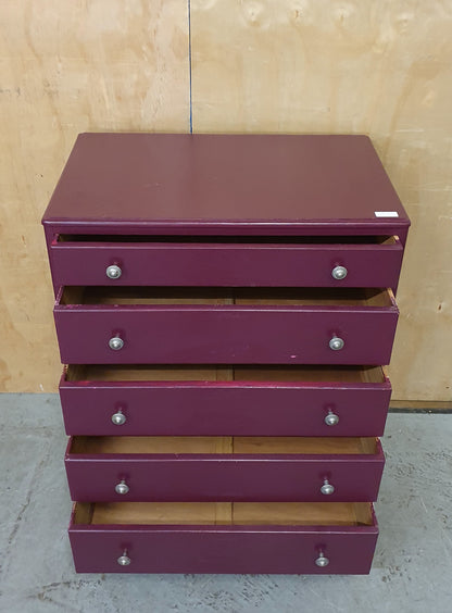 5 Drawer Burgundy Chest of Drawers - 104799