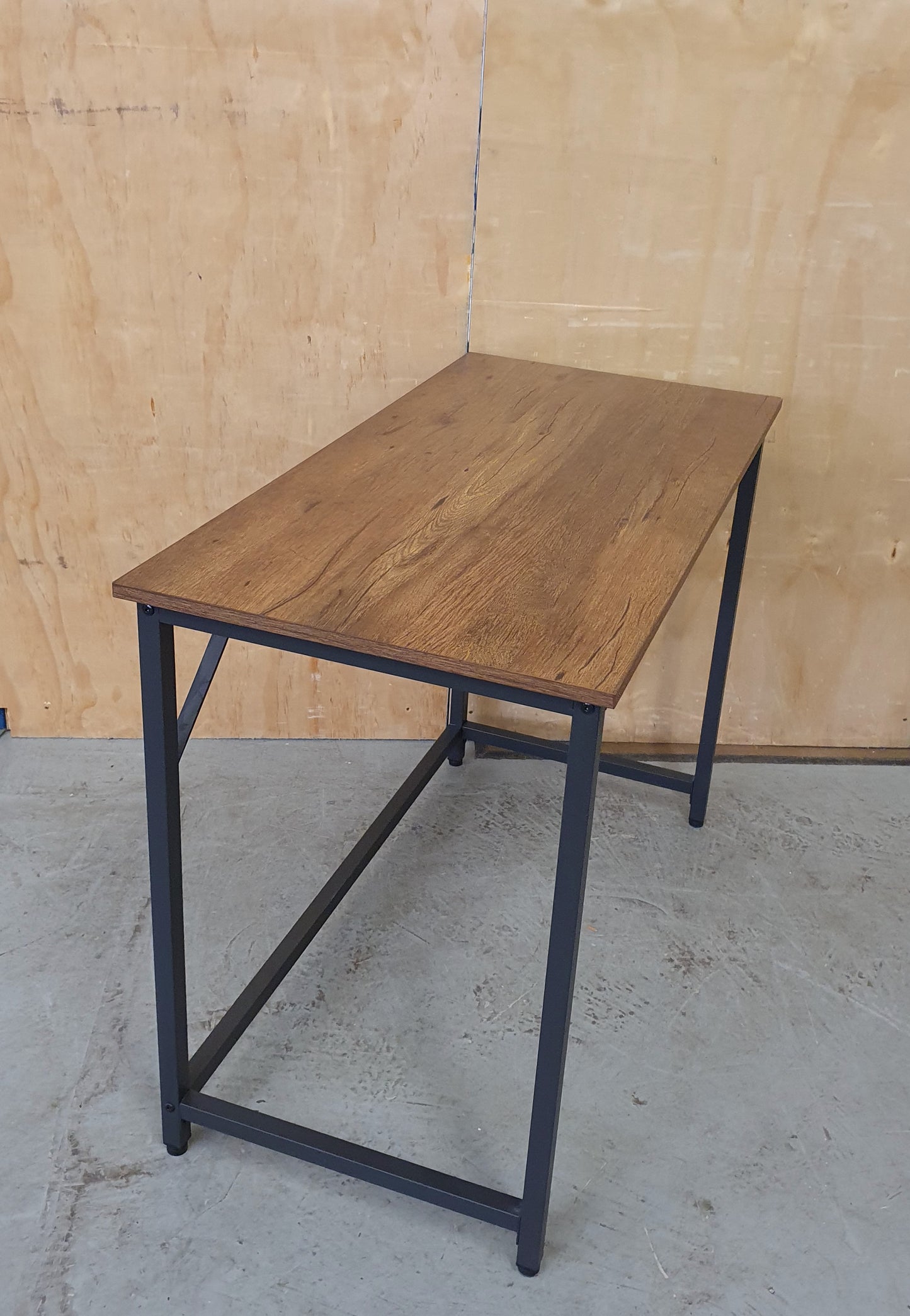 Modern Wooden Desk with Black Metal Open Frame - 104025