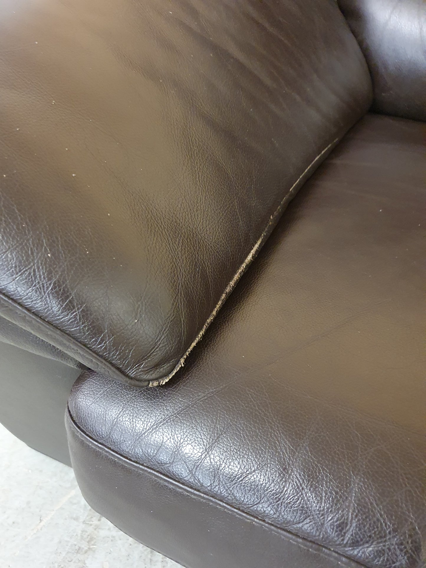Brown Leather 2 Seater Sofa with Detachable Zipped Back Rests - 104869