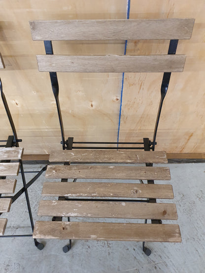 3 Matching Foldable Wood Garden Chairs - EL104465 / EL104466 / EL104467