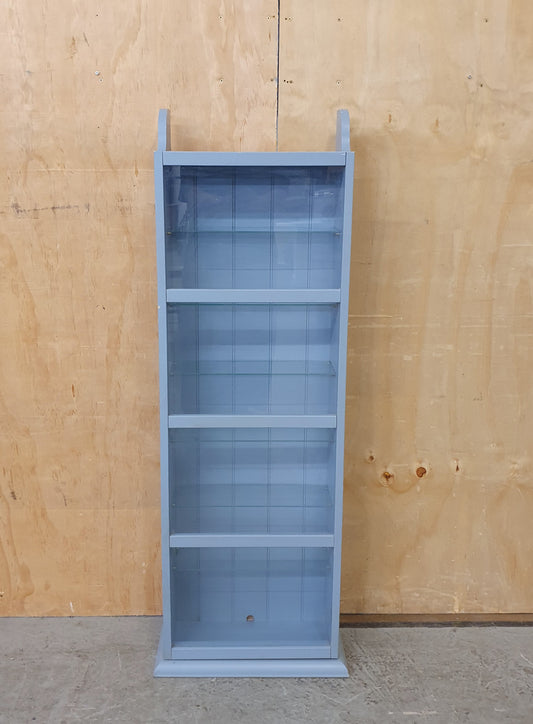 IKEA REVINGE Light Blue Glass Door Cabinet with 6 Internal Glass Shelves - 104552