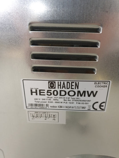 Haden White HE50DOMW 50cm Double Oven With Ceramic Hob - S102576