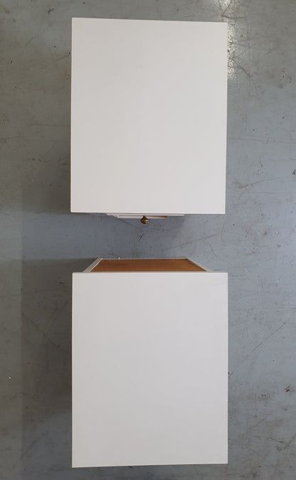 White Matching Wood Bedside Cabinets - EL100760/1