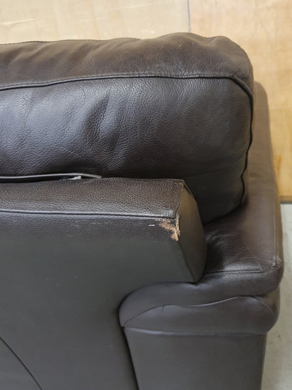 Brown Leather 2 Seater Sofa with Detachable Zipped Back Rests - 104869