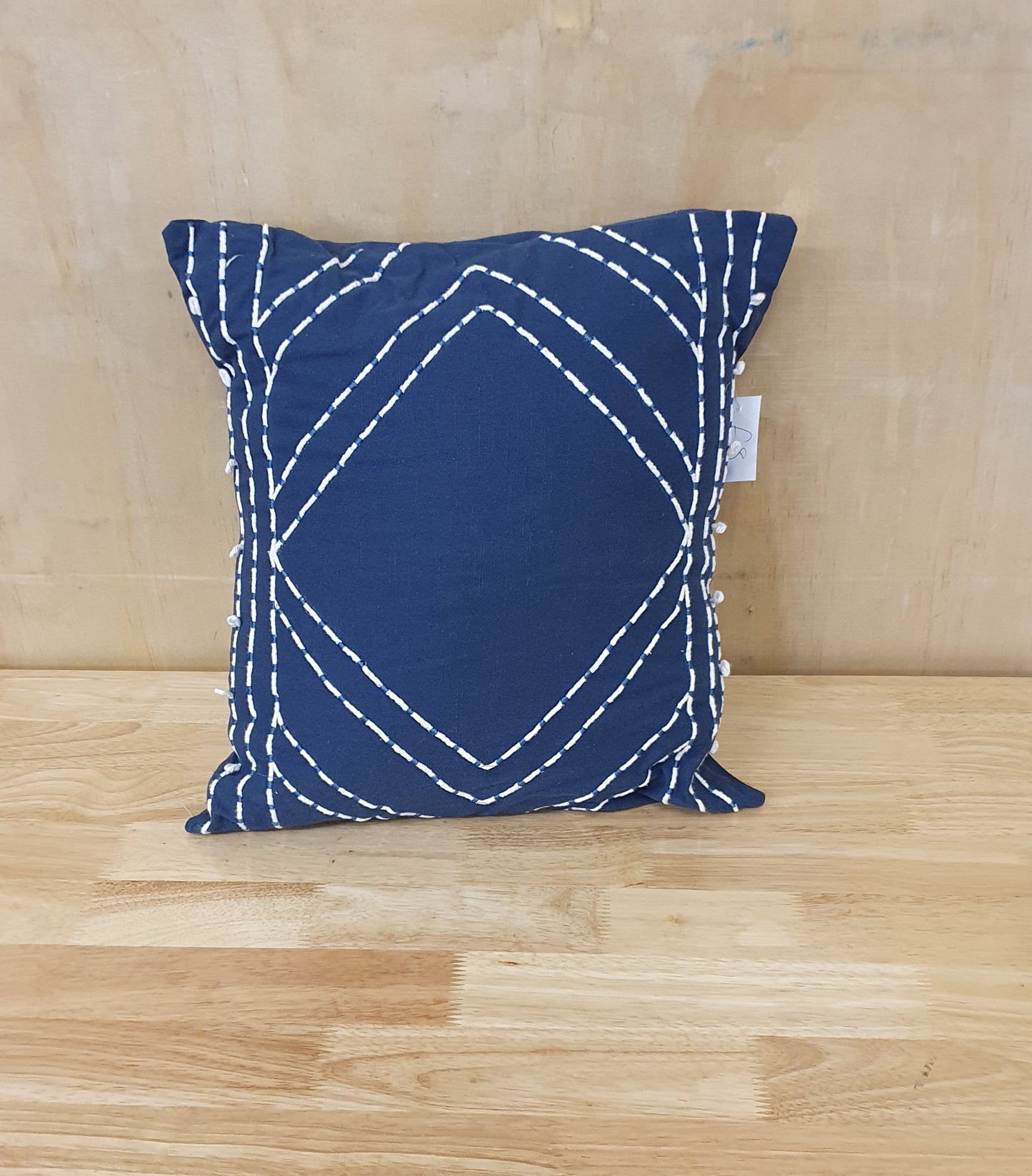 Single Blue Stitched Design Cushion - LQ100849