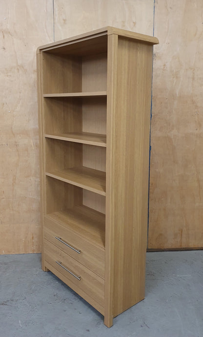 Large Tall Wood Bookcase with 2 Bottom Drawers - EL104912