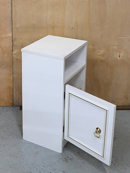 2 Matching White Wood Bedside Cabinets with Gold Trim - EL101459 / EL101460