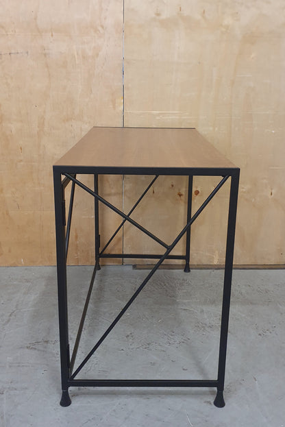 Small Modern Desk with Wood Top and Black Metal Frame - 104835