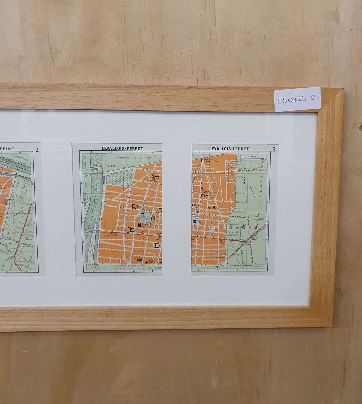 French Map in Wooden Frame - 050425-04