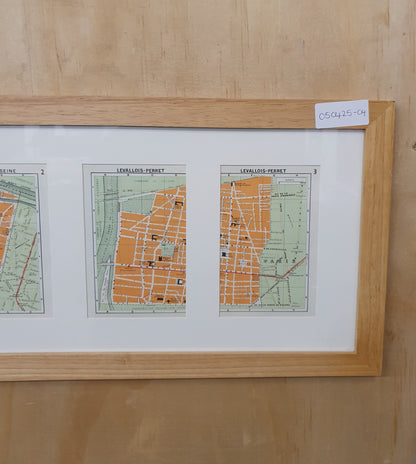 French Map in Wooden Frame - 050425-04