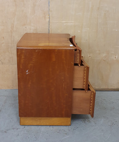 Vintage 3 Drawer Cabinet with Concave Front and Decorative Handles - EL103319