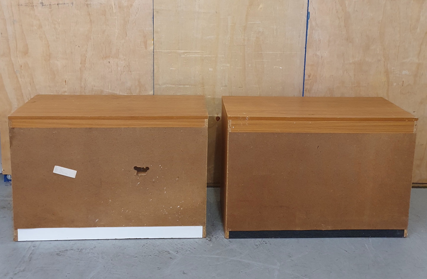 Two Matching Wooden Cabinets with Pull Out Shelf and Doors - EL103044