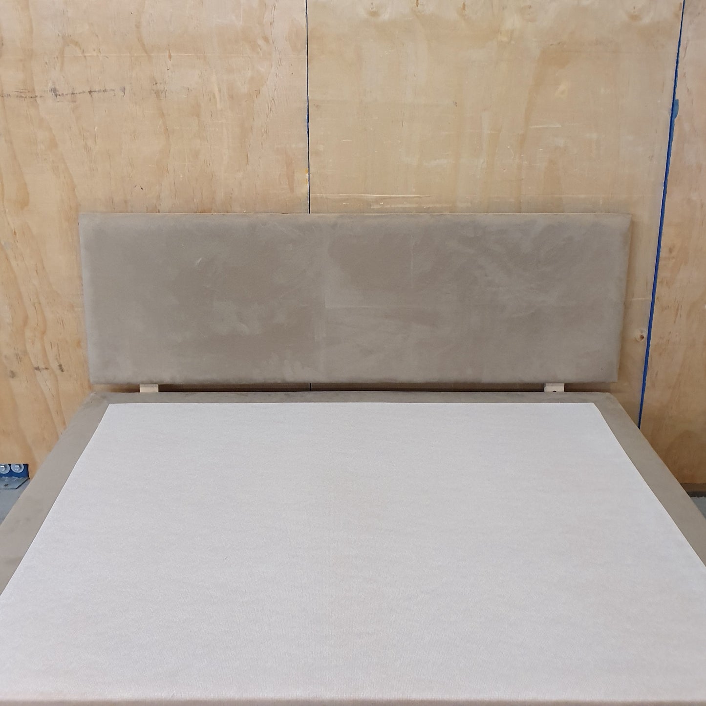 Tan Soft Suede Double Divan Bed Base with Matching Headboard - 103937 / 103944