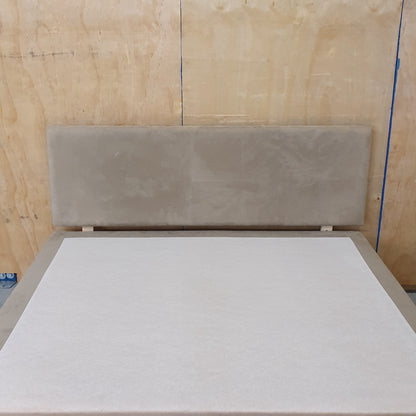 Tan Soft Suede Double Divan Bed Base with Matching Headboard - 103937 / 103944