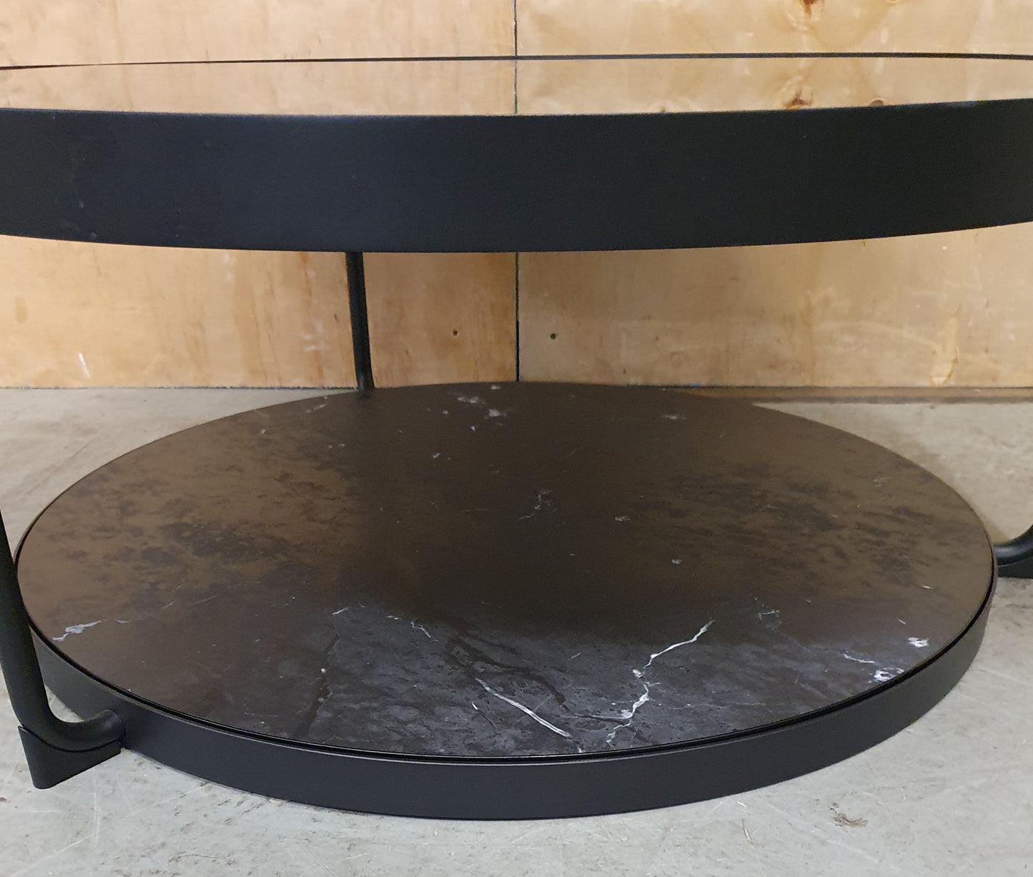 IKEA FROTORP Large Round 2 Tier Glass and Faux Marble Coffee Table - 104790